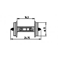 40186 H0 Roco wielstel met weerstand, 11mm, 2 stuks