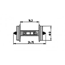 40187 H0 Roco wielstel met weerstand, 9mm, 2 stuks