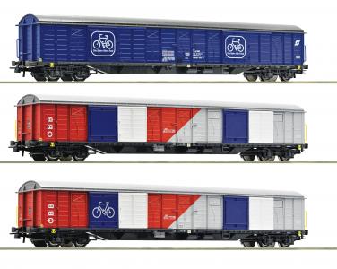 77022 Roco 3-delige set Fietstransportwagens Gabkqss-x OBB