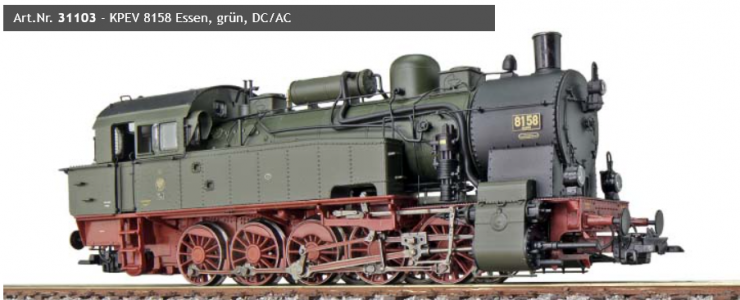 31103 ESU Stoomlocomotief Serie 94 - KPEV 8158 Essen Ep IV LokSound en rookgenerator, rangeerkoppeling DC/AC