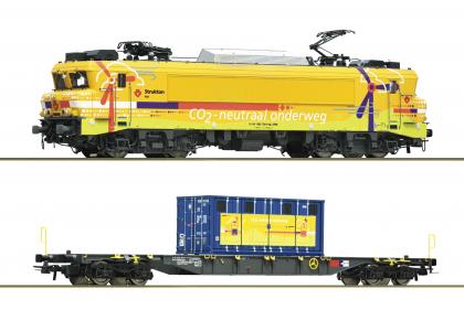 7500117 Roco Set E-lok 1756 "Charlotte" met Containerwagen Strukton Rail