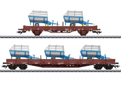 46407 Marklin Set goederenwagens met landbouw machines nr.2