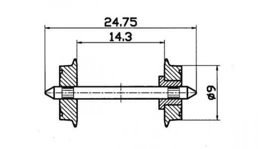 40194 H0 Roco NEM Normale wielset, 9mm, 2 stuks