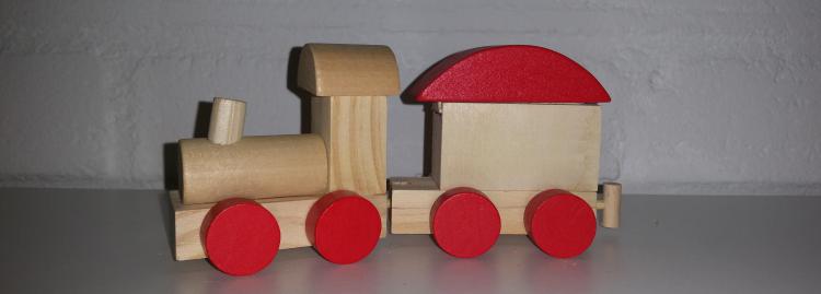 Houten lettertrein Locomotief