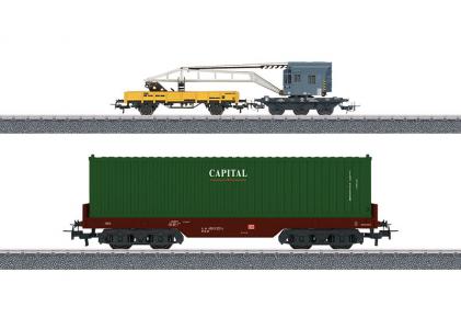 44452 Marklin wagenset "Container vervoer" kraanwagen