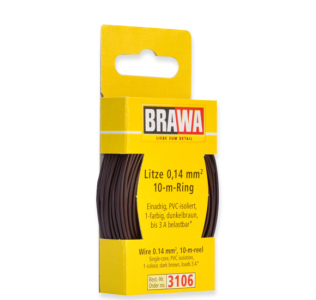 3106 Brawa draad Donkerbruin 0,14 MM² 10 meter