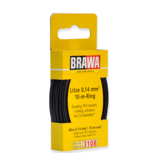 3108 Brawa draad Zwart 0,14 MM² 10 meter