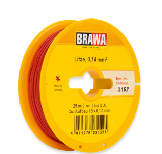 3152 Brawa draad Rood 0,14 MM² 25 meter