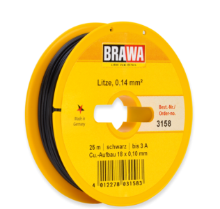 3158 Brawa draad Zwart 0,14 MM² 25 meter