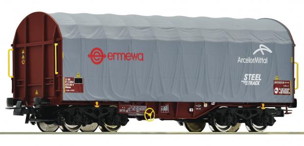 76447 Roco Schiebeplanenwagen Ermewa STEEL TRACK