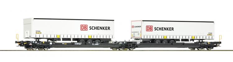 77390 Roco Doppeltaschen-Gelenkwagen T3000e, Kombiverkehr DB Schenker