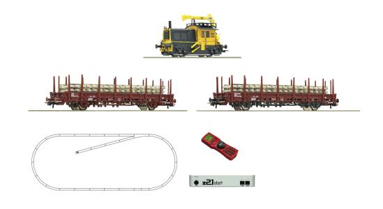 51333 Roco Startset z21 Digitaal Diesellocomotief NS Serie 200/300 "Sik" met bouwkraan en Sound