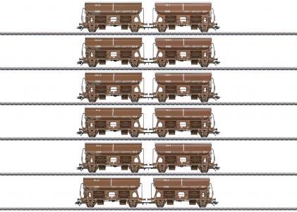 46309 Marklin 12-delige set zwenkdakwagens van de Deense staatspoorwegen (DSB)