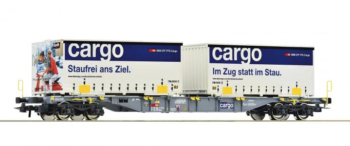 77341 Roco Containerdraagwagen SBB Cargo AAE