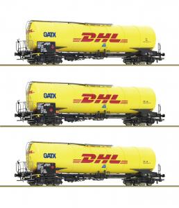 76029 Roco 3-delige Set ketelwagens GATX DHL