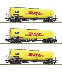 76029 Roco 3-delige Set ketelwagens GATX DHL