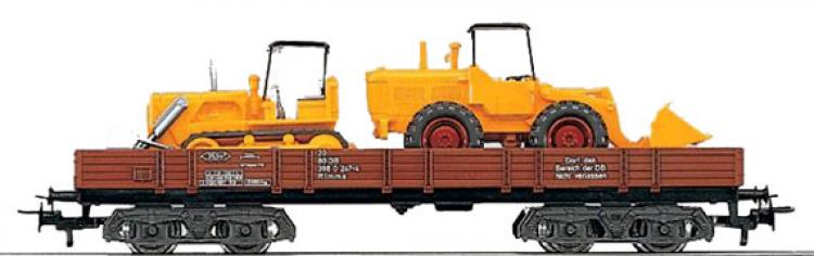 4474 Lageboordwagen beladen met twee bulldozers