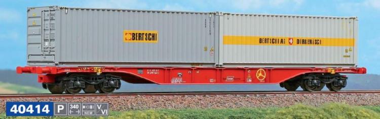 40414 ACME Rail Cargo Austria Containerdraagwagen Type Sgnss60 2x 30ft. Bulktainer "Bertschi"