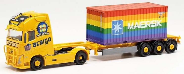 315364 Herpa Volvo FH Gl. XL C.Sz. Acargo 10 J. + 20 ft. Maersk Rainbow 1:87