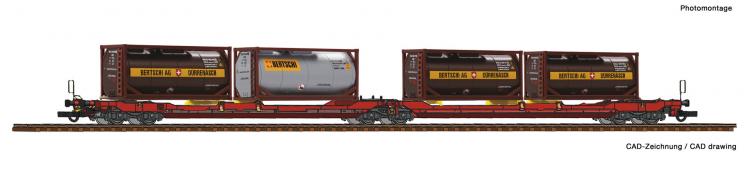 77389B Roco Containerdraagwagen T3000e Bertschi ÖBB/ RCW