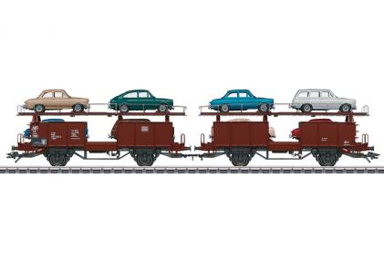 46129 Marklin Autotransportwagen Laaes belading van modelauto's VW type 3 1500 en 1600 DB