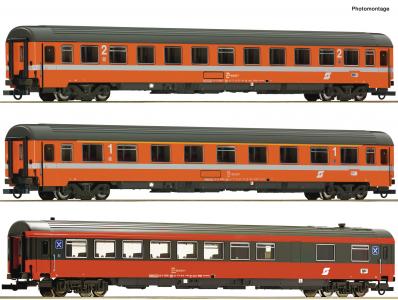 74044 Roco 3-delige set rijtuigen Set 2: EC 60 „Maria Theresia“ ÖBB