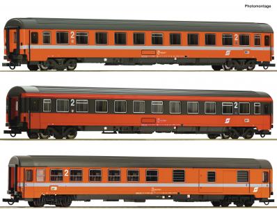 74043 Roco 3-delige set rijtuigen Set 1: EC 60 „Maria Theresia“ ÖBB