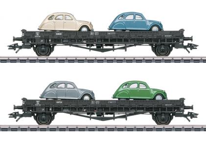 46408 Marklin Set autotransportwagens SNCF met 2CV