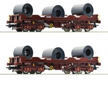 76338 Roco 2-delige set Coiltransportwagen SNCB