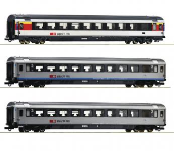 74022 Roco Personenrijtuigenset Set2: EuroCity-Wagen EC 7 SBB