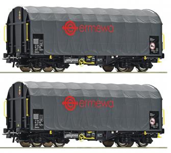 76039 Roco 2-delige wagenset schuifzeilwagens Ermewa