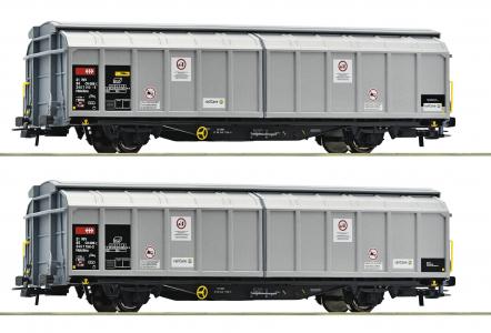 6600027 Roco 2-tlg. Set Schuifwandwagens SBB Cargo