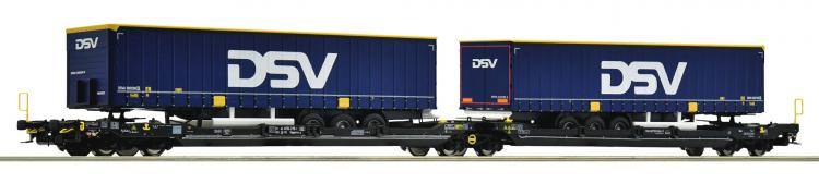 6600034 Roco Doppeltaschen-Gelenkwagen T3000e TX Logistik DSV