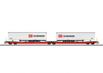 47470 Marklin Dubbele containerwagen type Sdggmrss 738 DB Schenker